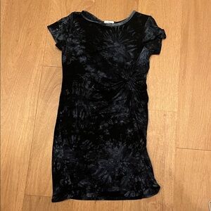 Black Tie-Dye Short Sleeve Dress
